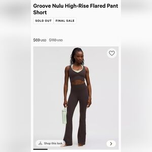 Lululemon Sequoia Groove Nulu Flared - Short Hem Size 10